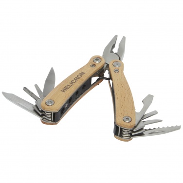 Logotrade Geschäftsgeschenke das Foto: Anderson Mittelgroßes Multitool aus Holz mit 12 Funktionen
