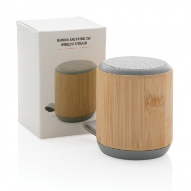 Logotrade Firmengeschenke das Foto: Bambus und Stoff 3W Wireless Speaker