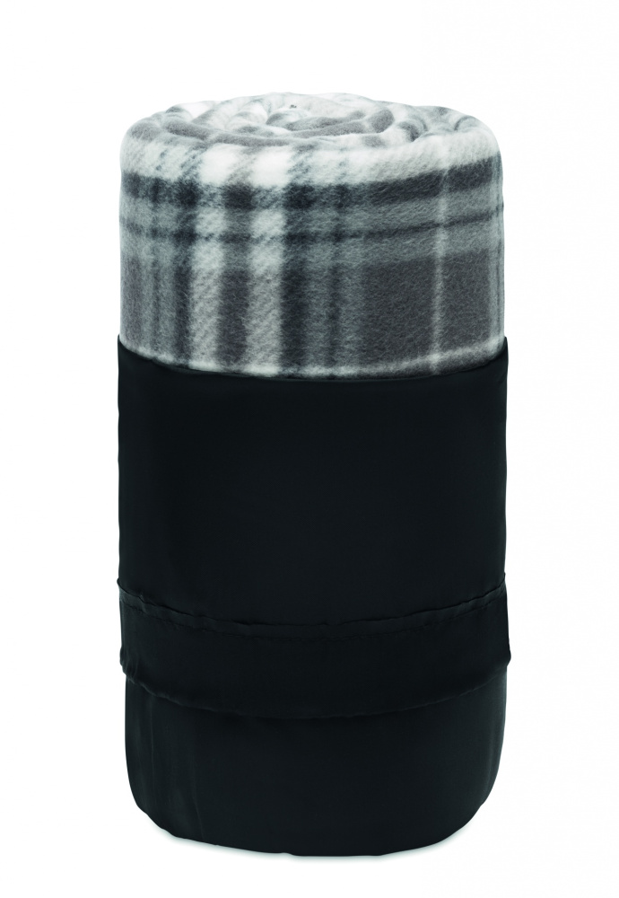 Logotrade Firmengeschenke das Foto: RPET Fleece-Reisedecke Karo