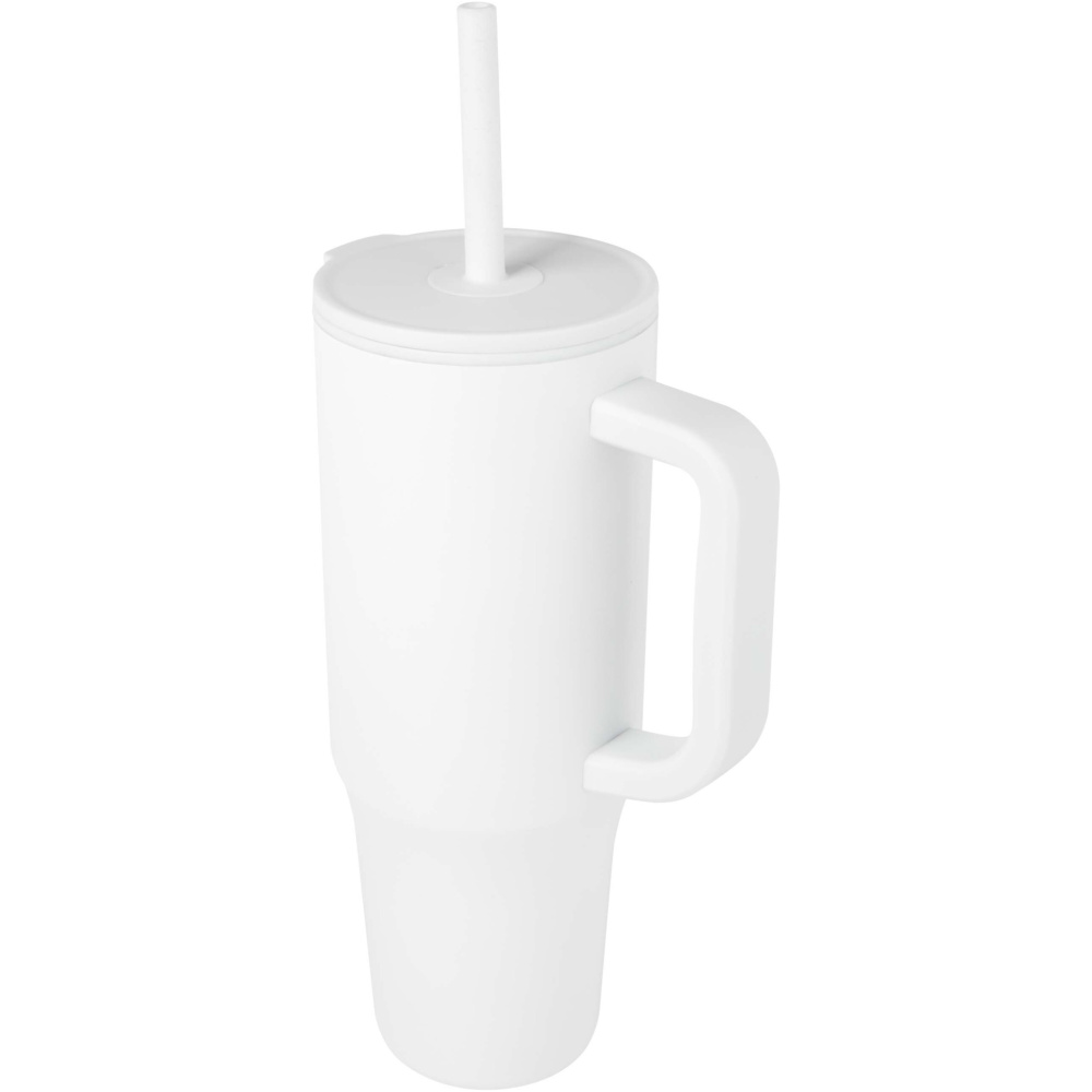 Logotrade Werbeartikel das Foto: Brady 900 ml RCS-zertifizierter Isolierbecher mit Silikon Trinkhalm