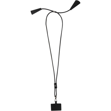 Logotrade Logogeschenke das Foto: Funi 5 in 1 Lanyard Kabel aus recyceltem Kunststoff für Smartphones mit integrierter Datensynchronisierung und 100 W Schnellladefunktion