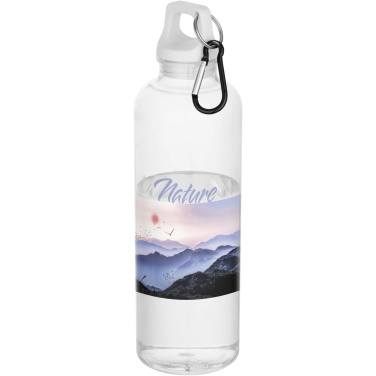 Logotrade Logogeschenke das Foto: Oregon 750 ml RCS-zertifizierte Trinkflasche aus recyceltem Kunststoff mit Karabinerhaken