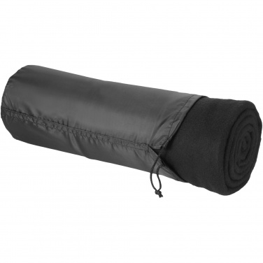 Logo trade promotional item photo of: Huggy fleece plaid blanket with carry pouch