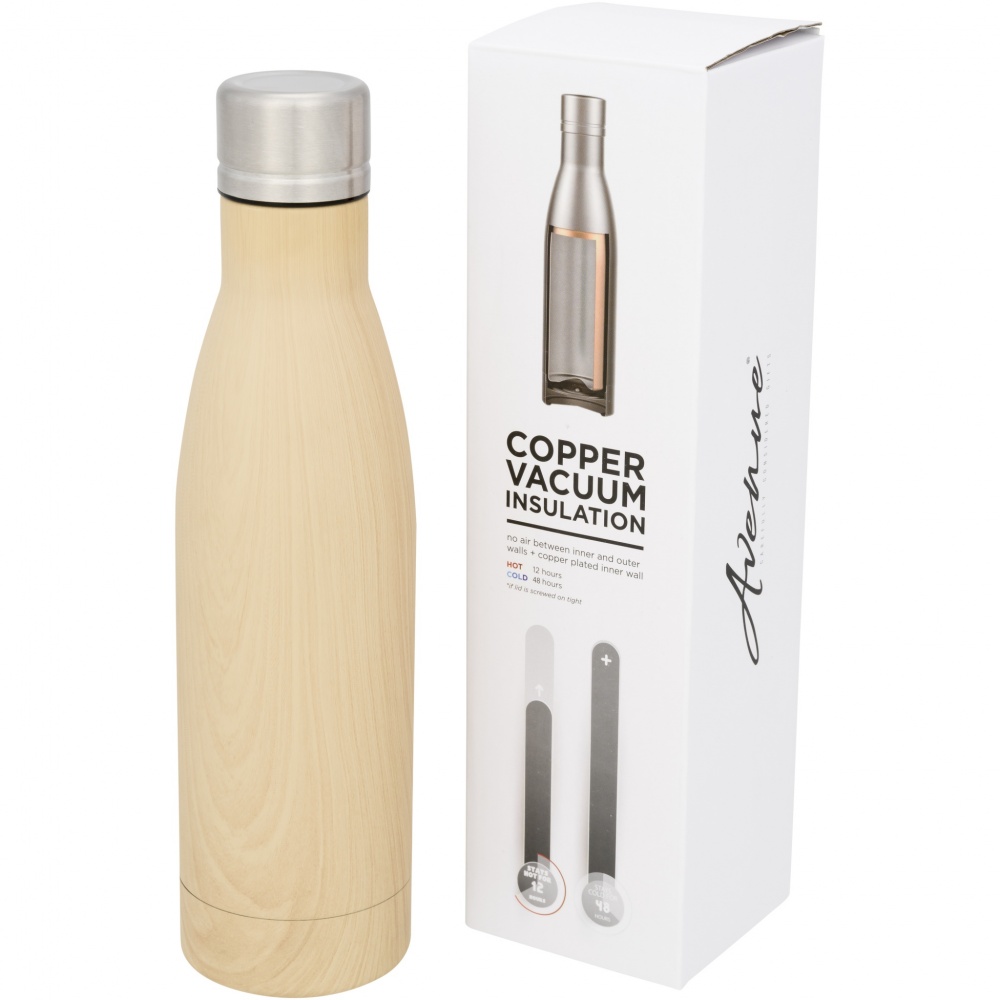 Logo trade promotional merchandise photo of: Vasa 500 ml wood-look copper vacuum insulated bottle