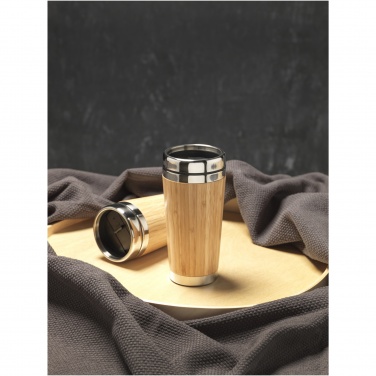 Logo trade promotional merchandise image of: Bambus 450 ml tumbler with bamboo outer