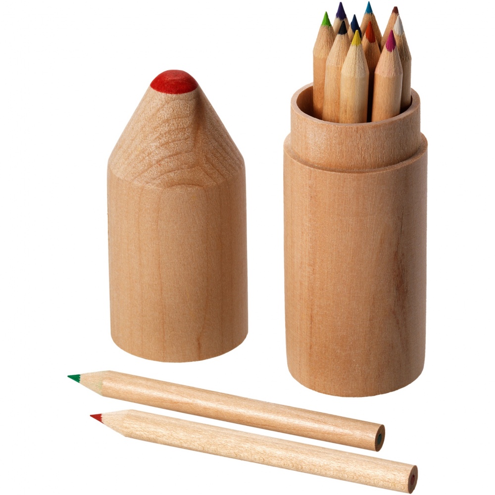 Logo trade corporate gifts image of: Bossy 12-piece coloured pencil set