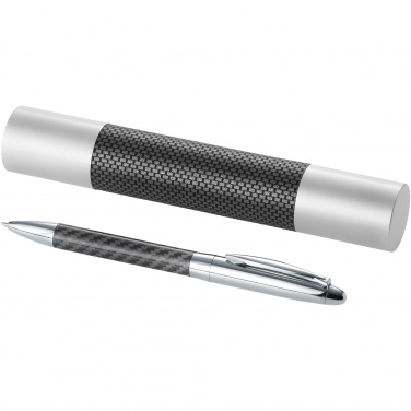 Logo trade promotional items image of: Winona ballpoint pen with carbon fibre details