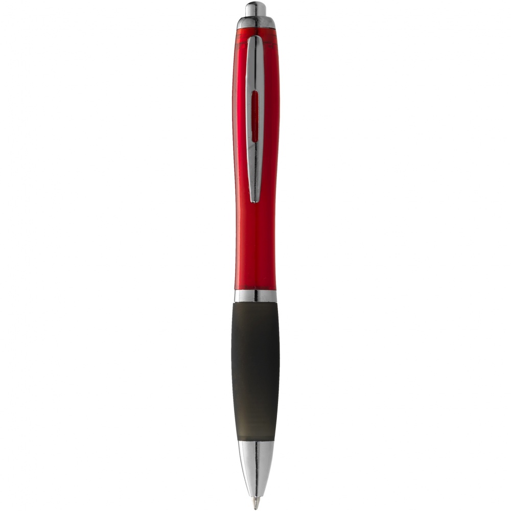 Logo trade corporate gift photo of: Nash ballpoint pen coloured barrel and black grip