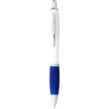 Logotrade corporate gift image of: Nash ballpoint pen with white barrel and coloured grip