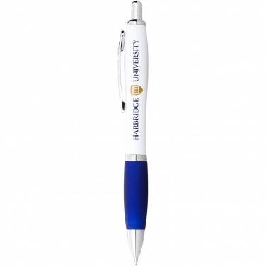 Logotrade advertising products photo of: Nash ballpoint pen with white barrel and coloured grip