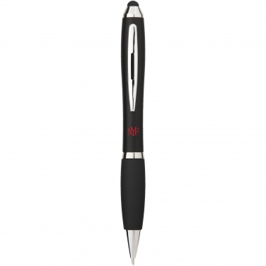 Logo trade corporate gifts image of: Nash coloured stylus ballpoint pen with black grip