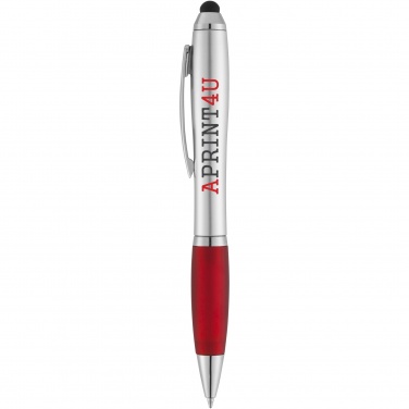 Logo trade promotional giveaways image of: Nash stylus ballpoint with coloured grip