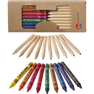 Logo trade corporate gifts picture of: Lucky 19-piece coloured pencil and crayon set
