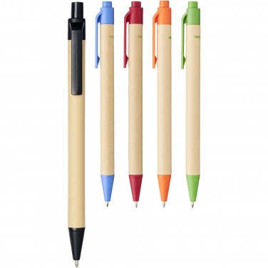 Logo trade corporate gifts image of: Berk recycled carton and corn plastic ballpoint pen