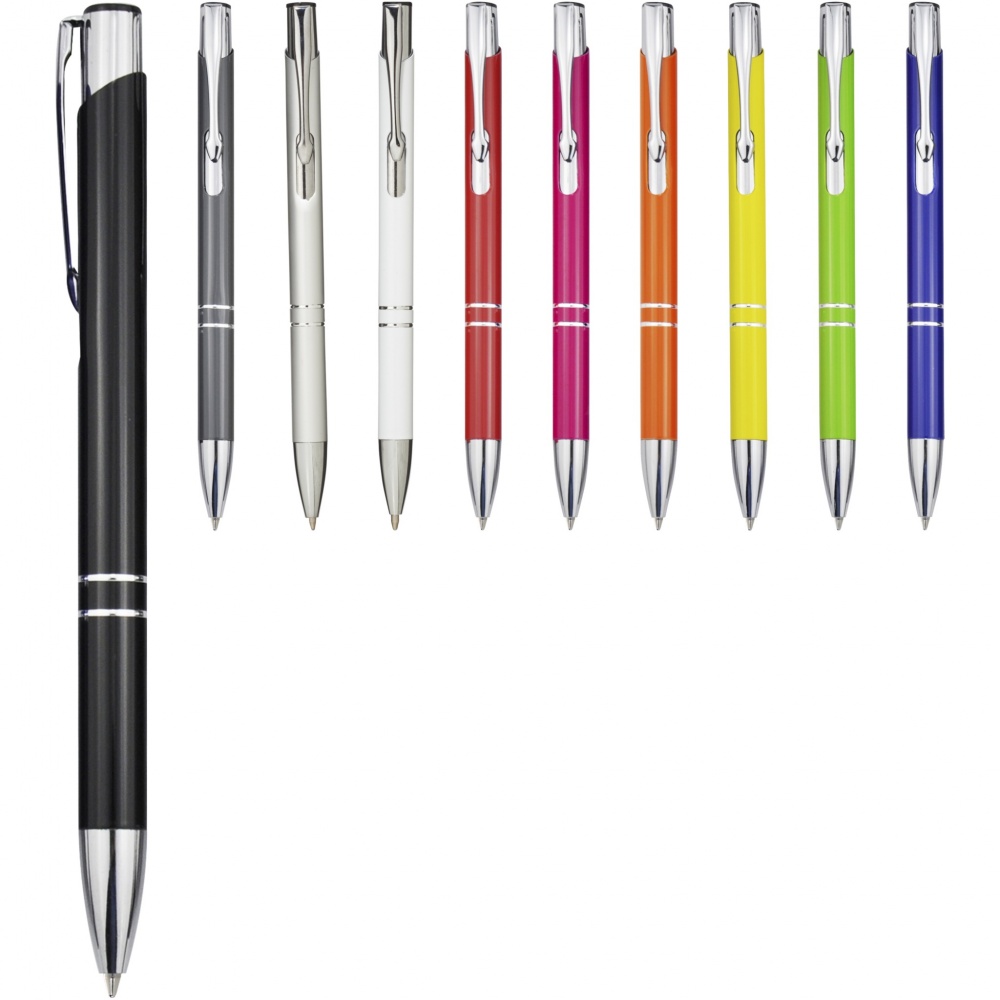 Logo trade promotional merchandise photo of: Moneta aluminium click ballpoint pen (black ink)