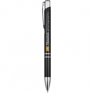 Logo trade promotional item photo of: Moneta aluminium click ballpoint pen (black ink)