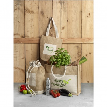 Logotrade promotional merchandise photo of: Mumbay cotton pocket jute tote bag 18L