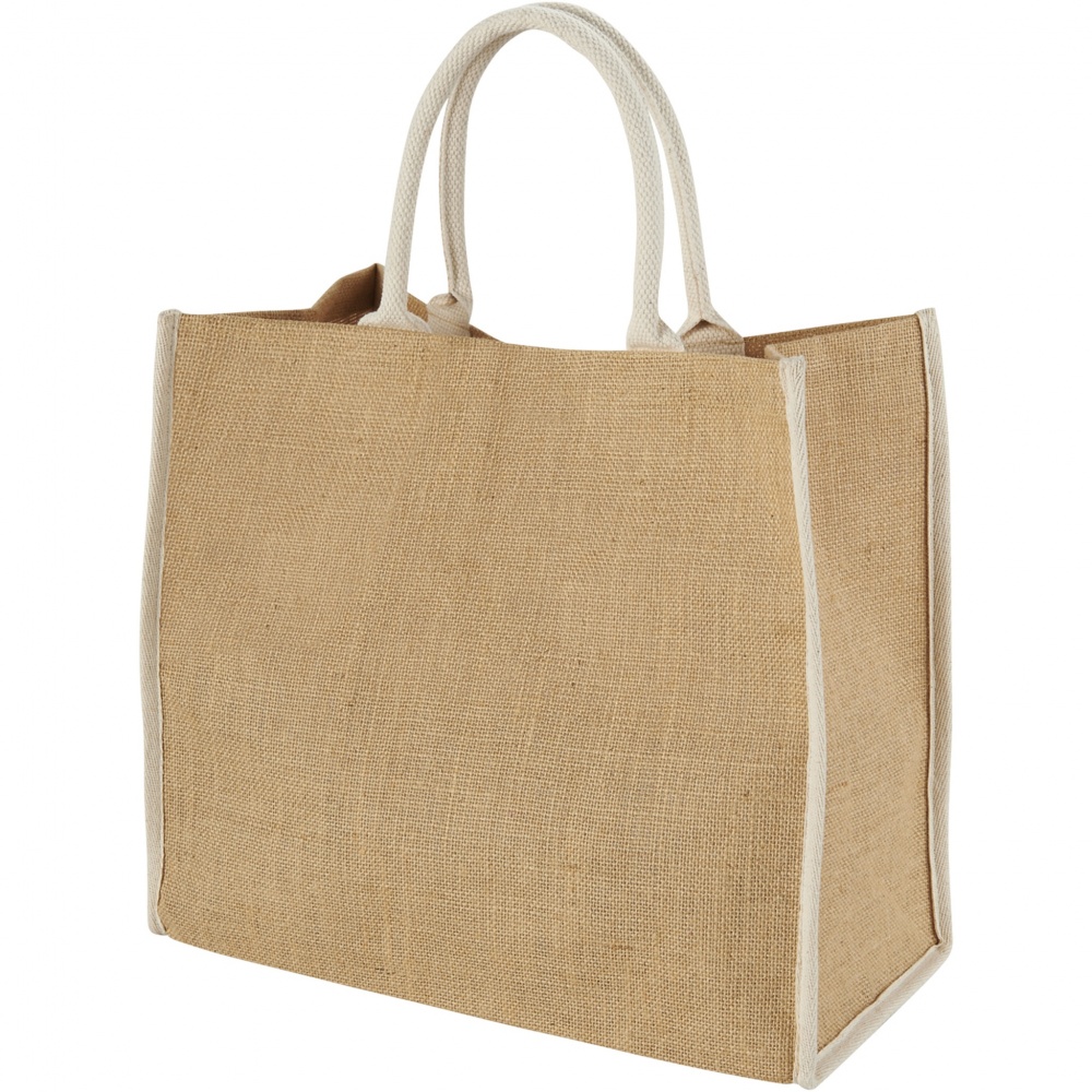 Logo trade promotional giveaways picture of: Harry coloured edge jute tote bag 25L