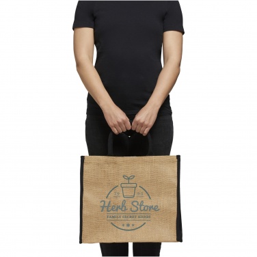 Logo trade promotional product photo of: Harry coloured edge jute tote bag 25L