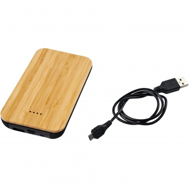 Logo trade promotional merchandise picture of: Future 6000 mAh bamboo/fabric wireless power bank