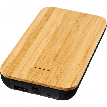 Logo trade promotional gifts image of: Future 6000 mAh bamboo/fabric wireless power bank