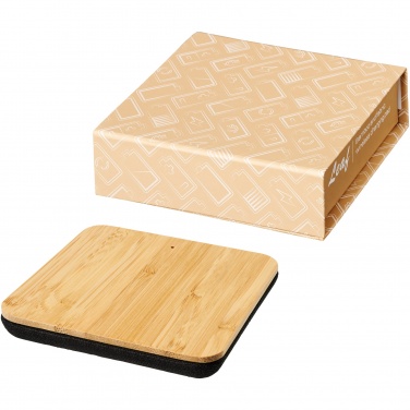 Logotrade advertising product image of: Leaf 5W bamboo and fabric wireless charging pad