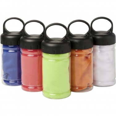 Logo trade business gifts image of: Remy cooling towel in PET container