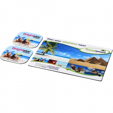 Logo trade promotional gift photo of: Brite-Mat® mouse mat and coaster set combo 3