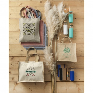 Logo trade promotional merchandise image of: Varai 320 g/m² canvas and jute shopping tote bag 23L