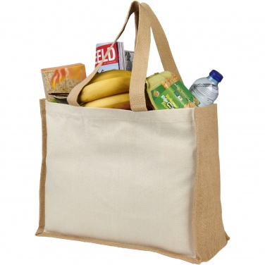 Logotrade promotional products photo of: Varai 320 g/m² canvas and jute shopping tote bag 23L