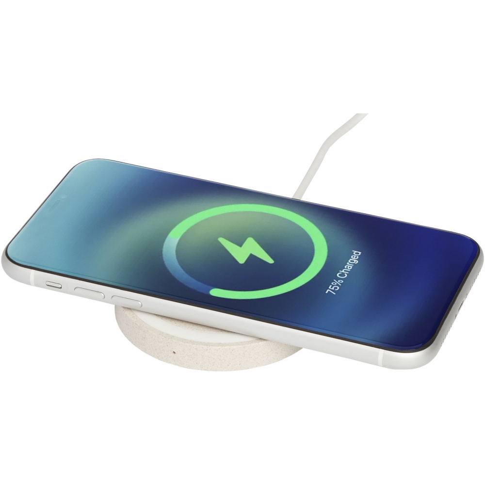 Logo trade promotional merchandise image of: Naka 5W wheat straw wireless charging pad