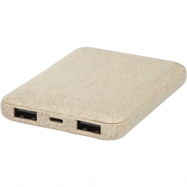 Logo trade corporate gifts image of: Asama 5000 mAh wheat straw power bank