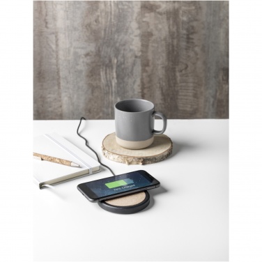 Logotrade promotional merchandise image of: Kivi 10W limestone/cork wireless charging pad