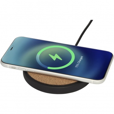 Logo trade promotional giveaways image of: Kivi 10W limestone/cork wireless charging pad