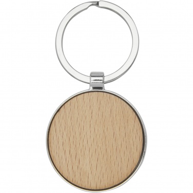 Logo trade promotional giveaways image of: Moreno beech wood round keychain