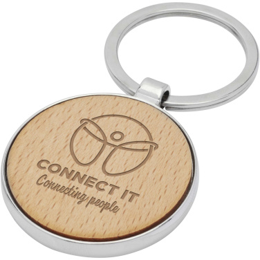Logotrade promotional giveaways photo of: Moreno beech wood round keychain