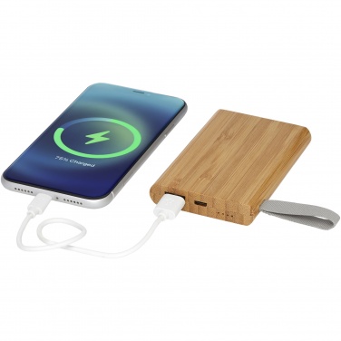 Logo trade promotional gift photo of: Tulda 5000 mAh bamboo power bank