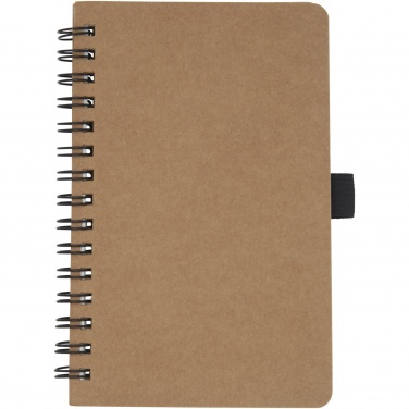 Logotrade promotional gift image of: Cobble A6 wire-o recycled cardboard notebook with stone paper