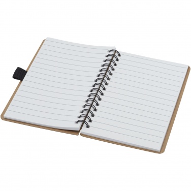 Logo trade promotional items image of: Cobble A6 wire-o recycled cardboard notebook with stone paper