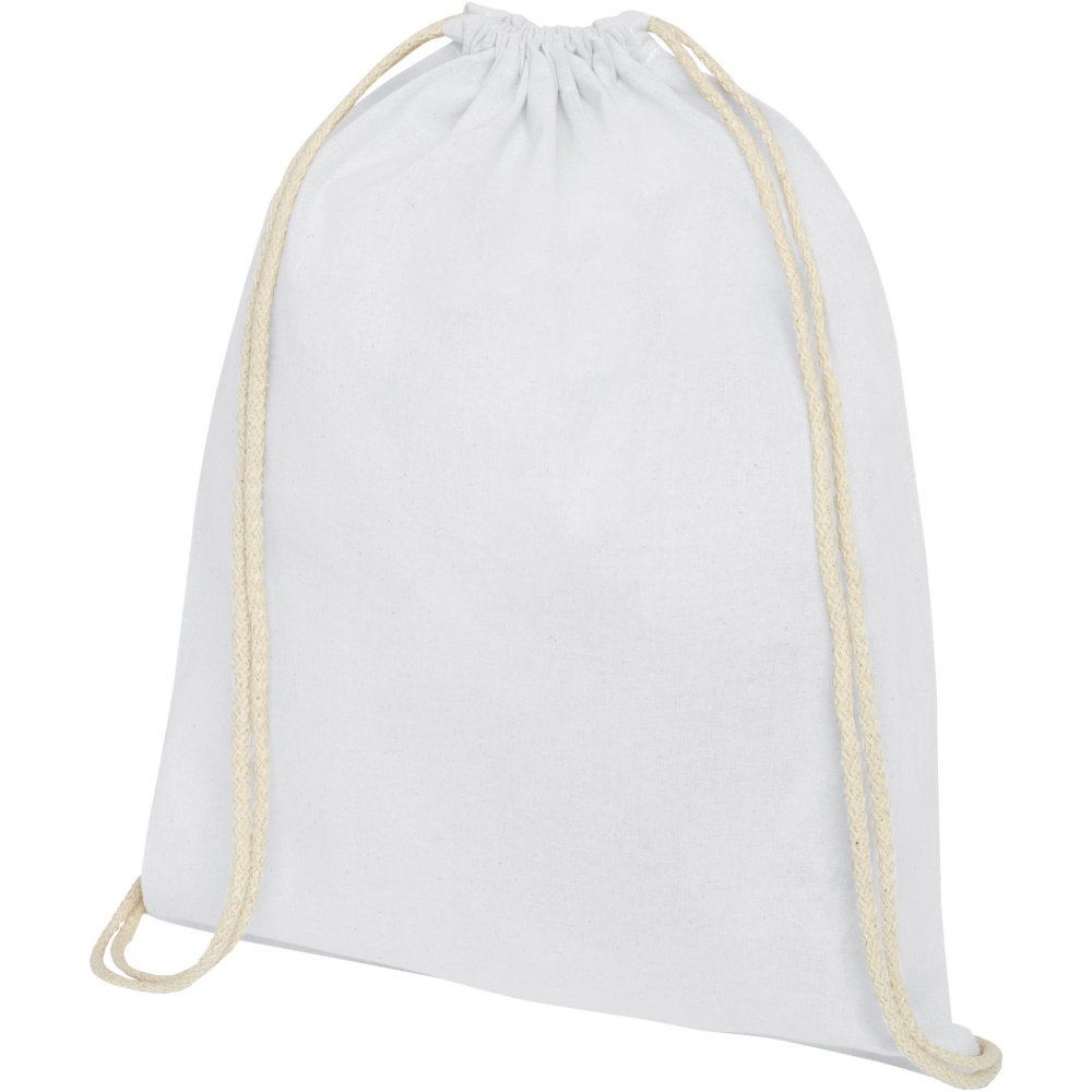 Logo trade corporate gift photo of: Oregon 140 g/m² cotton drawstring bag 5L