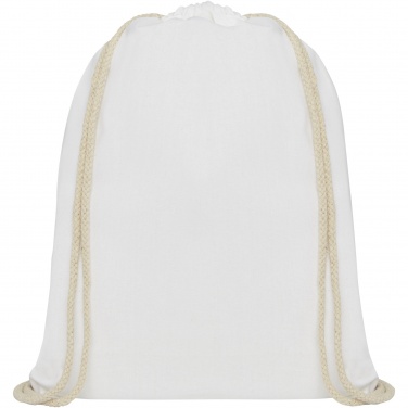 Logo trade business gifts image of: Oregon 140 g/m² cotton drawstring bag 5L
