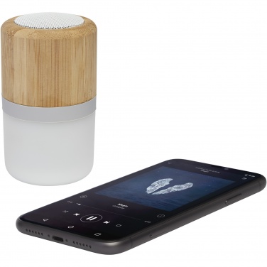 Logotrade promotional item image of: Aurea bamboo Bluetooth® speaker with light 