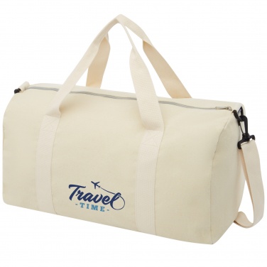Logo trade promotional gifts image of: Pheebs 450 g/m² recycled cotton and polyester duffel bag 24L