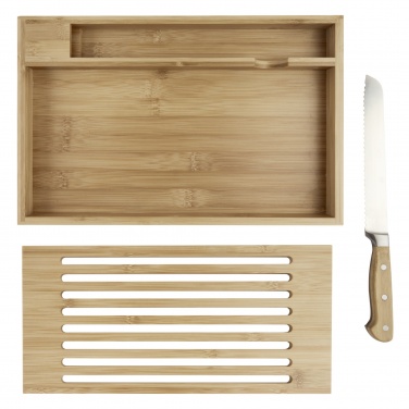 Logo trade corporate gifts image of: Pao bamboo cutting board with knife