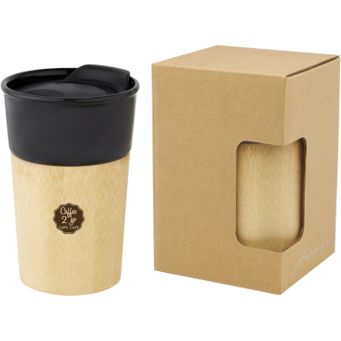 Logo trade corporate gifts picture of: Pereira 320 ml porcelain mug with bamboo outer wall