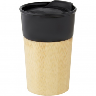 Logotrade promotional merchandise photo of: Pereira 320 ml porcelain mug with bamboo outer wall