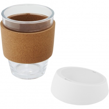 Logotrade business gift image of: Lidan 360 ml borosilicate glass tumbler with silicone lid