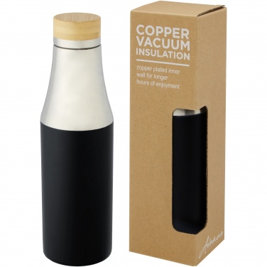 Logo trade promotional items image of: Hulan 540 ml copper vacuum insulated stainless steel bottle with bamboo lid