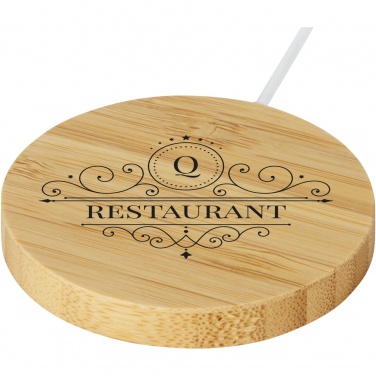 Logotrade business gift image of: Atra 10W bamboo magnetic wireless charging pad