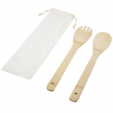 Logo trade promotional items image of: Endiv bamboo salad spoon and fork